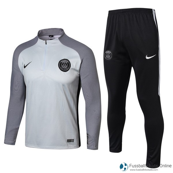 Paris Saint Germain Trainingsanzug 2017-18 Grau Schwarz Fussballtrikots Günstig